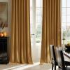 imageNICETOWN Sage Green Velvet Curtains Long Drapes Living Room Office Luxury Bedroom Room Darkening Velvet Curtains Rod Pocket Velvet Curtains 84 Long 52 inches Wide Set of 2Gold Brown