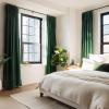imageNICETOWN Sage Green Velvet Curtains Long Drapes Living Room Office Luxury Bedroom Room Darkening Velvet Curtains Rod Pocket Velvet Curtains 84 Long 52 inches Wide Set of 2Dark Green