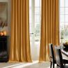 imageNICETOWN Sage Green Velvet Curtains Long Drapes Living Room Office Luxury Bedroom Room Darkening Velvet Curtains Rod Pocket Velvet Curtains 84 Long 52 inches Wide Set of 2Mustard Gold