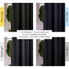imageNICETOWN Sage Green Velvet Curtains Long Drapes Living Room Office Luxury Bedroom Room Darkening Velvet Curtains Rod Pocket Velvet Curtains 84 Long 52 inches Wide Set of 2Black