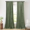 imageNICETOWN Sage Green Velvet Curtains Long Drapes Living Room Office Luxury Bedroom Room Darkening Velvet Curtains Rod Pocket Velvet Curtains 84 Long 52 inches Wide Set of 2Sage Green