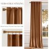 imageNICETOWN Sage Green Velvet Curtains Long Drapes Living Room Office Luxury Bedroom Room Darkening Velvet Curtains Rod Pocket Velvet Curtains 84 Long 52 inches Wide Set of 2Burnt Orange