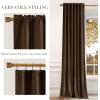 imageNICETOWN Sage Green Velvet Curtains Long Drapes Living Room Office Luxury Bedroom Room Darkening Velvet Curtains Rod Pocket Velvet Curtains 84 Long 52 inches Wide Set of 2Brown