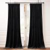 imageNICETOWN Sage Green Velvet Curtains Long Drapes Living Room Office Luxury Bedroom Room Darkening Velvet Curtains Rod Pocket Velvet Curtains 84 Long 52 inches Wide Set of 2UpgradeBlack