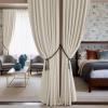 imageNICETOWN Sage Green Velvet Curtains Long Drapes Living Room Office Luxury Bedroom Room Darkening Velvet Curtains Rod Pocket Velvet Curtains 84 Long 52 inches Wide Set of 2Ivory
