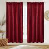 imageNICETOWN Sage Green Velvet Curtains Long Drapes Living Room Office Luxury Bedroom Room Darkening Velvet Curtains Rod Pocket Velvet Curtains 84 Long 52 inches Wide Set of 2Red