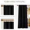 imageNICETOWN Sage Green Velvet Curtains Long Drapes Living Room Office Luxury Bedroom Room Darkening Velvet Curtains Rod Pocket Velvet Curtains 84 Long 52 inches Wide Set of 2Black