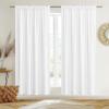 imageNICETOWN Sage Green Velvet Curtains Long Drapes Living Room Office Luxury Bedroom Room Darkening Velvet Curtains Rod Pocket Velvet Curtains 84 Long 52 inches Wide Set of 2White