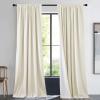 imageNICETOWN Sage Green Velvet Curtains Long Drapes Living Room Office Luxury Bedroom Room Darkening Velvet Curtains Rod Pocket Velvet Curtains 84 Long 52 inches Wide Set of 22 Layers Ivory White