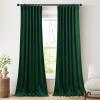 imageNICETOWN Sage Green Velvet Curtains Long Drapes Living Room Office Luxury Bedroom Room Darkening Velvet Curtains Rod Pocket Velvet Curtains 84 Long 52 inches Wide Set of 2Dark Green
