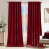 imageNICETOWN Sage Green Velvet Curtains Long Drapes Living Room Office Luxury Bedroom Room Darkening Velvet Curtains Rod Pocket Velvet Curtains 84 Long 52 inches Wide Set of 2Red