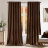 imageNICETOWN Sage Green Velvet Curtains Long Drapes Living Room Office Luxury Bedroom Room Darkening Velvet Curtains Rod Pocket Velvet Curtains 84 Long 52 inches Wide Set of 2Brown