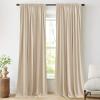 imageNICETOWN Sage Green Velvet Curtains Long Drapes Living Room Office Luxury Bedroom Room Darkening Velvet Curtains Rod Pocket Velvet Curtains 84 Long 52 inches Wide Set of 2Beige