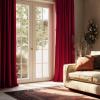 imageNICETOWN Sage Green Velvet Curtains Long Drapes Living Room Office Luxury Bedroom Room Darkening Velvet Curtains Rod Pocket Velvet Curtains 84 Long 52 inches Wide Set of 2Red