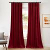 imageNICETOWN Sage Green Velvet Curtains Long Drapes Living Room Office Luxury Bedroom Room Darkening Velvet Curtains Rod Pocket Velvet Curtains 84 Long 52 inches Wide Set of 2Red