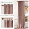 imageNICETOWN Sage Green Velvet Curtains Long Drapes Living Room Office Luxury Bedroom Room Darkening Velvet Curtains Rod Pocket Velvet Curtains 84 Long 52 inches Wide Set of 2Dusty Pink