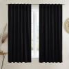 imageNICETOWN Sage Green Velvet Curtains Long Drapes Living Room Office Luxury Bedroom Room Darkening Velvet Curtains Rod Pocket Velvet Curtains 84 Long 52 inches Wide Set of 2Black