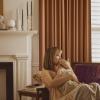 imageNICETOWN Sage Green Velvet Curtains Long Drapes Living Room Office Luxury Bedroom Room Darkening Velvet Curtains Rod Pocket Velvet Curtains 84 Long 52 inches Wide Set of 2Burnt Orange