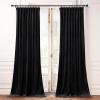 imageNICETOWN Sage Green Velvet Curtains Long Drapes Living Room Office Luxury Bedroom Room Darkening Velvet Curtains Rod Pocket Velvet Curtains 84 Long 52 inches Wide Set of 2UpgradeBlack