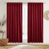 imageNICETOWN Sage Green Velvet Curtains Long Drapes Living Room Office Luxury Bedroom Room Darkening Velvet Curtains Rod Pocket Velvet Curtains 84 Long 52 inches Wide Set of 2Red