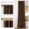 imageNICETOWN Sage Green Velvet Curtains Long Drapes Living Room Office Luxury Bedroom Room Darkening Velvet Curtains Rod Pocket Velvet Curtains 84 Long 52 inches Wide Set of 2Brown