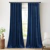 imageNICETOWN Sage Green Velvet Curtains Long Drapes Living Room Office Luxury Bedroom Room Darkening Velvet Curtains Rod Pocket Velvet Curtains 84 Long 52 inches Wide Set of 2Navy Blue