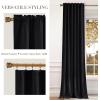 imageNICETOWN Sage Green Velvet Curtains Long Drapes Living Room Office Luxury Bedroom Room Darkening Velvet Curtains Rod Pocket Velvet Curtains 84 Long 52 inches Wide Set of 2Black