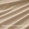 imageNICETOWN Sage Green Velvet Curtains Long Drapes Living Room Office Luxury Bedroom Room Darkening Velvet Curtains Rod Pocket Velvet Curtains 84 Long 52 inches Wide Set of 2Beige