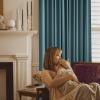 imageNICETOWN Sage Green Velvet Curtains Long Drapes Living Room Office Luxury Bedroom Room Darkening Velvet Curtains Rod Pocket Velvet Curtains 84 Long 52 inches Wide Set of 2Greyish Blue
