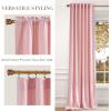 imageNICETOWN Sage Green Velvet Curtains Long Drapes Living Room Office Luxury Bedroom Room Darkening Velvet Curtains Rod Pocket Velvet Curtains 84 Long 52 inches Wide Set of 2Baby Pink