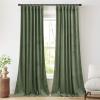 imageNICETOWN Sage Green Velvet Curtains Long Drapes Living Room Office Luxury Bedroom Room Darkening Velvet Curtains Rod Pocket Velvet Curtains 84 Long 52 inches Wide Set of 2Sage Green