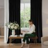 imageNICETOWN Sage Green Velvet Curtains Long Drapes Living Room Office Luxury Bedroom Room Darkening Velvet Curtains Rod Pocket Velvet Curtains 84 Long 52 inches Wide Set of 2Black