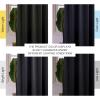 imageNICETOWN Sage Green Velvet Curtains Long Drapes Living Room Office Luxury Bedroom Room Darkening Velvet Curtains Rod Pocket Velvet Curtains 84 Long 52 inches Wide Set of 2Black