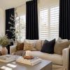 imageNICETOWN Sage Green Velvet Curtains Long Drapes Living Room Office Luxury Bedroom Room Darkening Velvet Curtains Rod Pocket Velvet Curtains 84 Long 52 inches Wide Set of 2Black