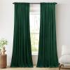 imageNICETOWN Sage Green Velvet Curtains Long Drapes Living Room Office Luxury Bedroom Room Darkening Velvet Curtains Rod Pocket Velvet Curtains 84 Long 52 inches Wide Set of 2Dark Green