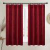 imageNICETOWN Sage Green Velvet Curtains Long Drapes Living Room Office Luxury Bedroom Room Darkening Velvet Curtains Rod Pocket Velvet Curtains 84 Long 52 inches Wide Set of 2Red