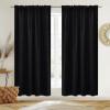 imageNICETOWN Sage Green Velvet Curtains Long Drapes Living Room Office Luxury Bedroom Room Darkening Velvet Curtains Rod Pocket Velvet Curtains 84 Long 52 inches Wide Set of 2Black