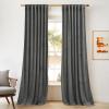 imageNICETOWN Sage Green Velvet Curtains Long Drapes Living Room Office Luxury Bedroom Room Darkening Velvet Curtains Rod Pocket Velvet Curtains 84 Long 52 inches Wide Set of 2Grey