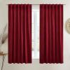 imageNICETOWN Sage Green Velvet Curtains Long Drapes Living Room Office Luxury Bedroom Room Darkening Velvet Curtains Rod Pocket Velvet Curtains 84 Long 52 inches Wide Set of 2Red