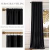 imageNICETOWN Sage Green Velvet Curtains Long Drapes Living Room Office Luxury Bedroom Room Darkening Velvet Curtains Rod Pocket Velvet Curtains 84 Long 52 inches Wide Set of 2Black