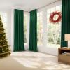 imageNICETOWN Sage Green Velvet Curtains Long Drapes Living Room Office Luxury Bedroom Room Darkening Velvet Curtains Rod Pocket Velvet Curtains 84 Long 52 inches Wide Set of 2Dark Green