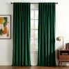 imageNICETOWN Sage Green Velvet Curtains Long Drapes Living Room Office Luxury Bedroom Room Darkening Velvet Curtains Rod Pocket Velvet Curtains 84 Long 52 inches Wide Set of 2Dark Green