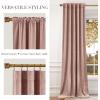 imageNICETOWN Sage Green Velvet Curtains Long Drapes Living Room Office Luxury Bedroom Room Darkening Velvet Curtains Rod Pocket Velvet Curtains 84 Long 52 inches Wide Set of 2Dusty Pink