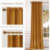 imageNICETOWN Sage Green Velvet Curtains Long Drapes Living Room Office Luxury Bedroom Room Darkening Velvet Curtains Rod Pocket Velvet Curtains 84 Long 52 inches Wide Set of 2Mustard Gold