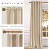 imageNICETOWN Sage Green Velvet Curtains Long Drapes Living Room Office Luxury Bedroom Room Darkening Velvet Curtains Rod Pocket Velvet Curtains 84 Long 52 inches Wide Set of 2Beige