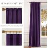 imageNICETOWN Sage Green Velvet Curtains Long Drapes Living Room Office Luxury Bedroom Room Darkening Velvet Curtains Rod Pocket Velvet Curtains 84 Long 52 inches Wide Set of 2Purple