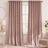 imageNICETOWN Sage Green Velvet Curtains Long Drapes Living Room Office Luxury Bedroom Room Darkening Velvet Curtains Rod Pocket Velvet Curtains 84 Long 52 inches Wide Set of 2Dusty Pink