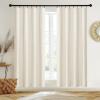 imageNICETOWN Sage Green Velvet Curtains Long Drapes Living Room Office Luxury Bedroom Room Darkening Velvet Curtains Rod Pocket Velvet Curtains 84 Long 52 inches Wide Set of 2Ivory