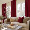 imageNICETOWN Sage Green Velvet Curtains Long Drapes Living Room Office Luxury Bedroom Room Darkening Velvet Curtains Rod Pocket Velvet Curtains 84 Long 52 inches Wide Set of 2Red