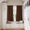 imageNICETOWN Sage Green Velvet Curtains Long Drapes Living Room Office Luxury Bedroom Room Darkening Velvet Curtains Rod Pocket Velvet Curtains 84 Long 52 inches Wide Set of 2Brown